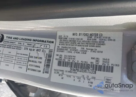 2018 Ford Fusion Hybrid Se из США, поврежденный, VIN 3FA6P0LU2JR170338